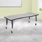 Flash Furniture Rectangle 26 W, 60 L, 25 H, Chrome, Laminate, Particleboard, Steel, Grey XU-A3060-CON-GY-T-P-CAS-GG - alternate 1